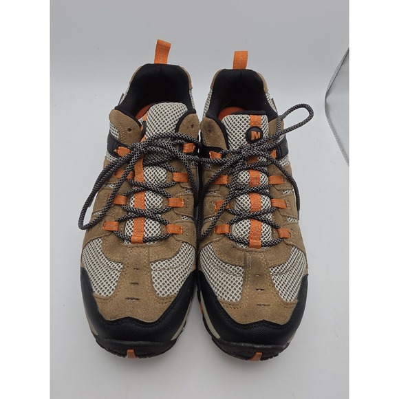 Merrell Men\'s Accentor Low Suede Trail Hiking Shoes Otter / Burnt Orange Sz 11.5